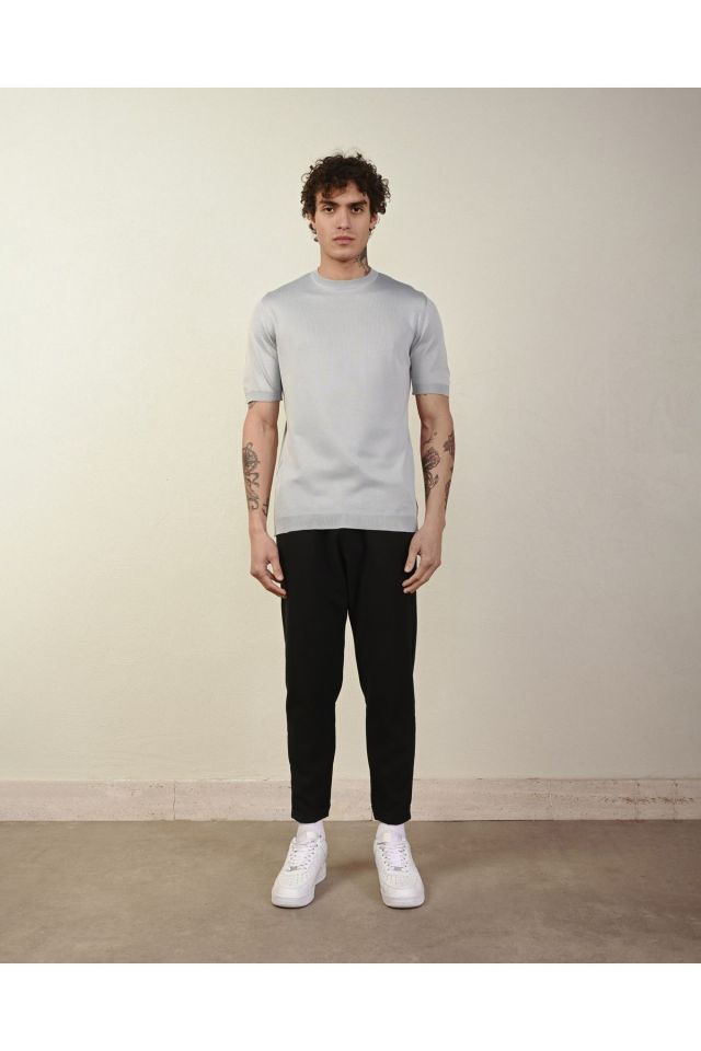 Dar Kesim Basic Erkek Triko Tshirt