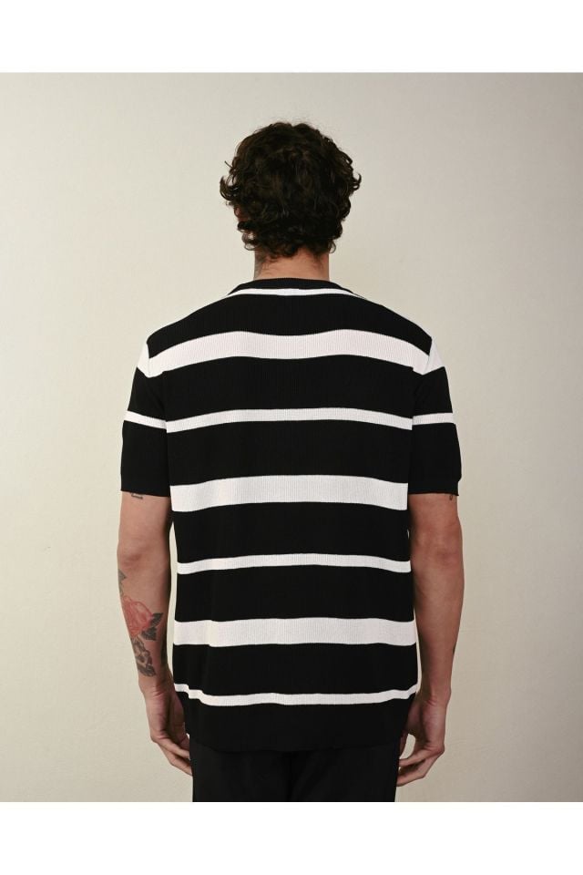 Premium Oversize Çizgili Triko Tshirt