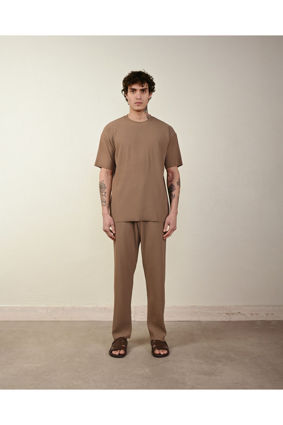 Fitilli Ottoman Erkek Alt Üst Oversize Takım