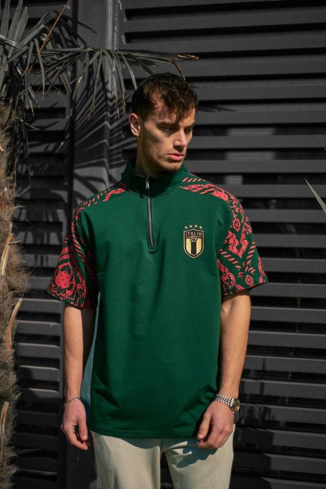 İtalya Nakışlı Unisex Oversize Tshirt