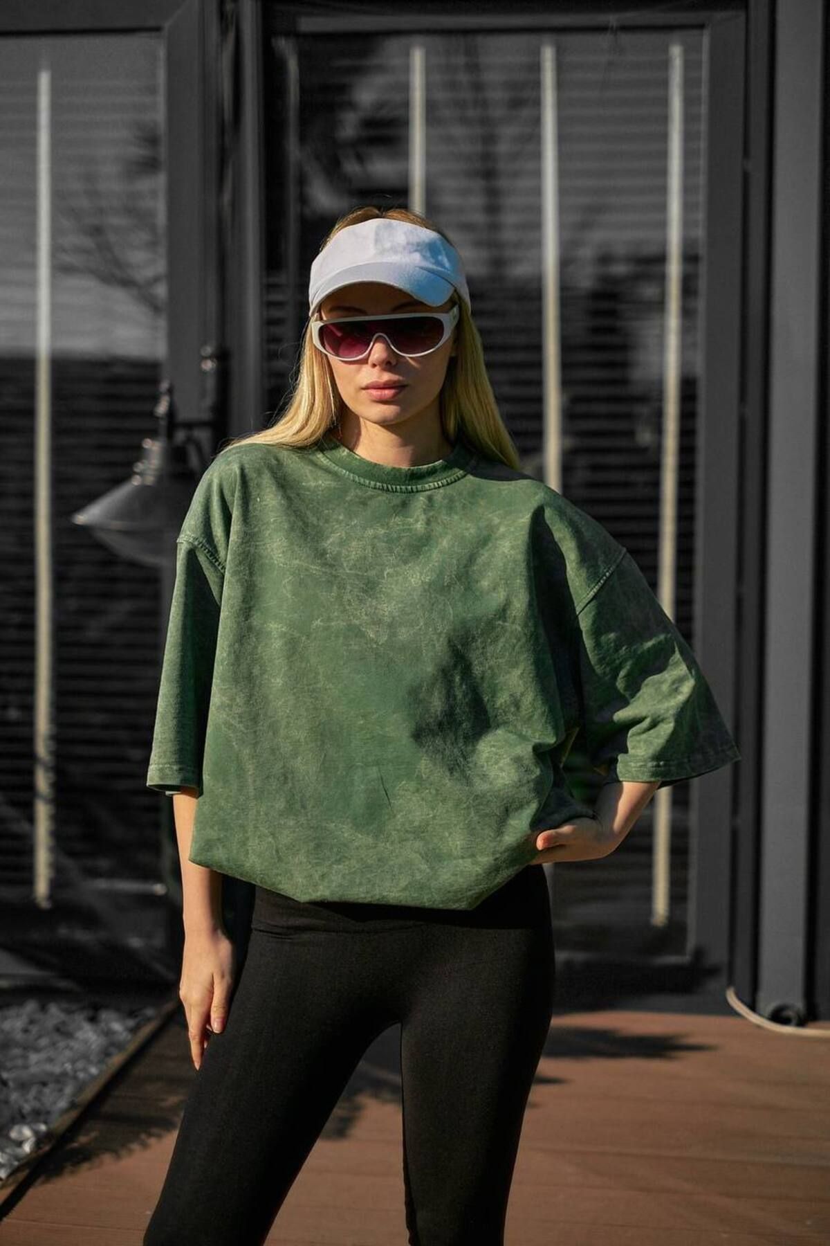 Yıkama Detay Oversize Unisex Penye Tshirt