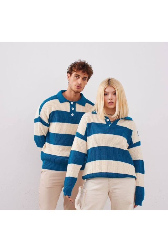 Unisex Oversize Örgü Triko Kazak