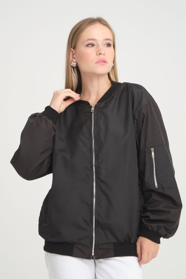 Oversize Unisex Paraşüt Mevsimlik Bomber Ceket