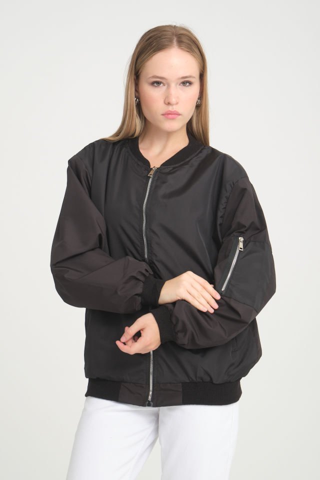 Oversize Unisex Paraşüt Mevsimlik Bomber Ceket