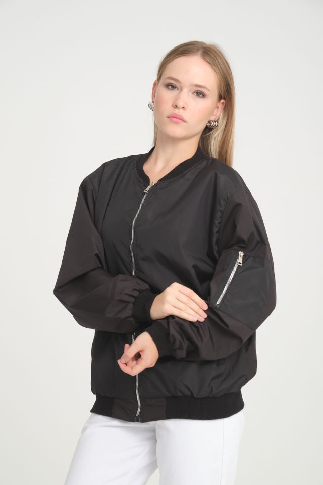 Oversize Unisex Paraşüt Mevsimlik Bomber Ceket