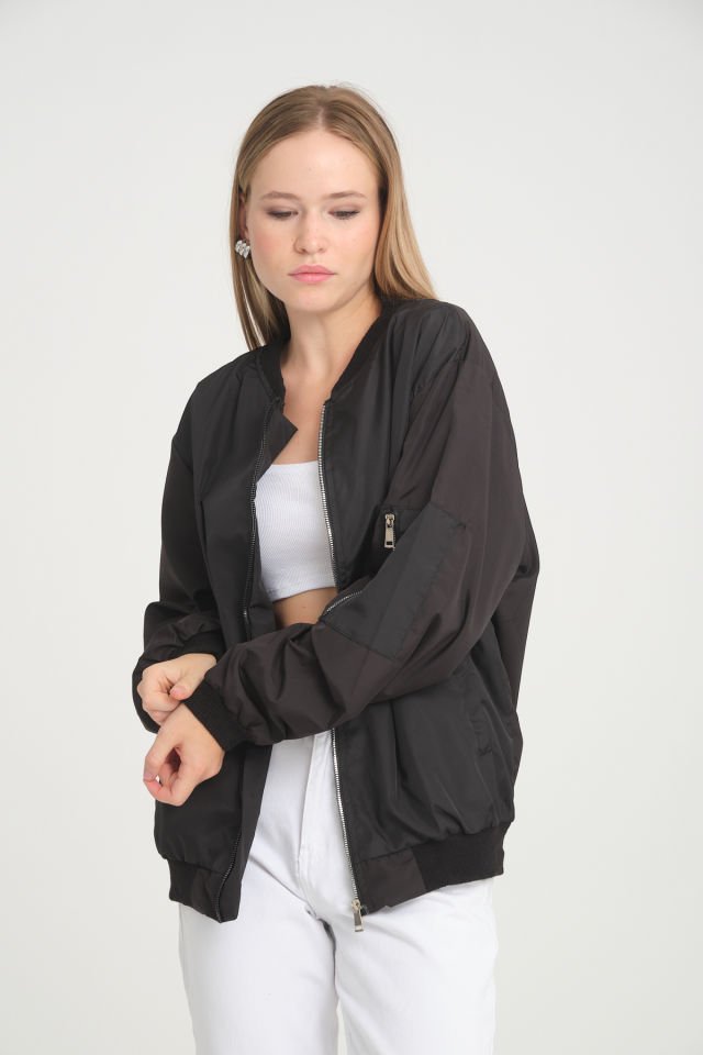 Oversize Unisex Paraşüt Mevsimlik Bomber Ceket