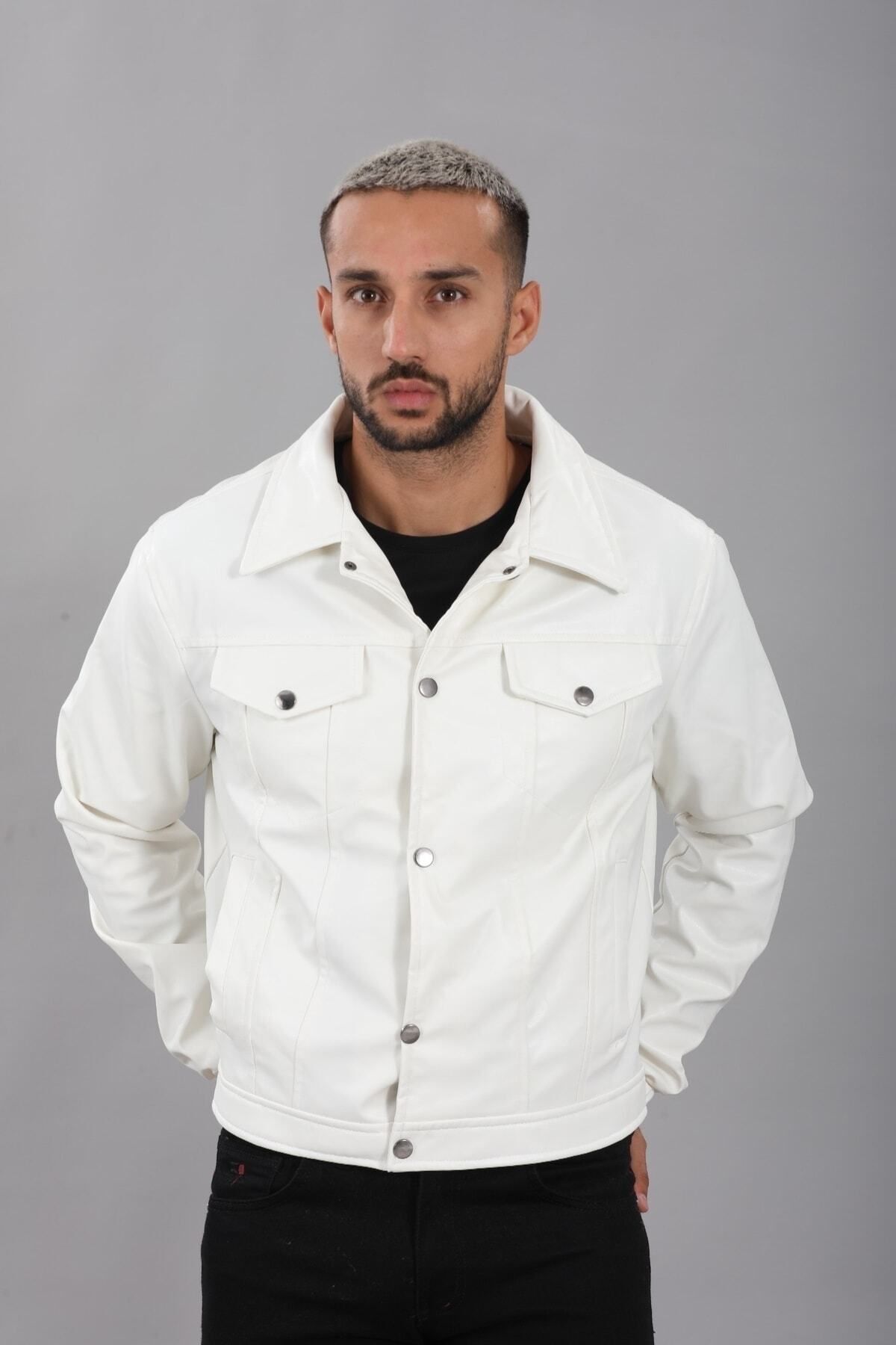 Mevsimlik Oversize Crop Deri Ceket