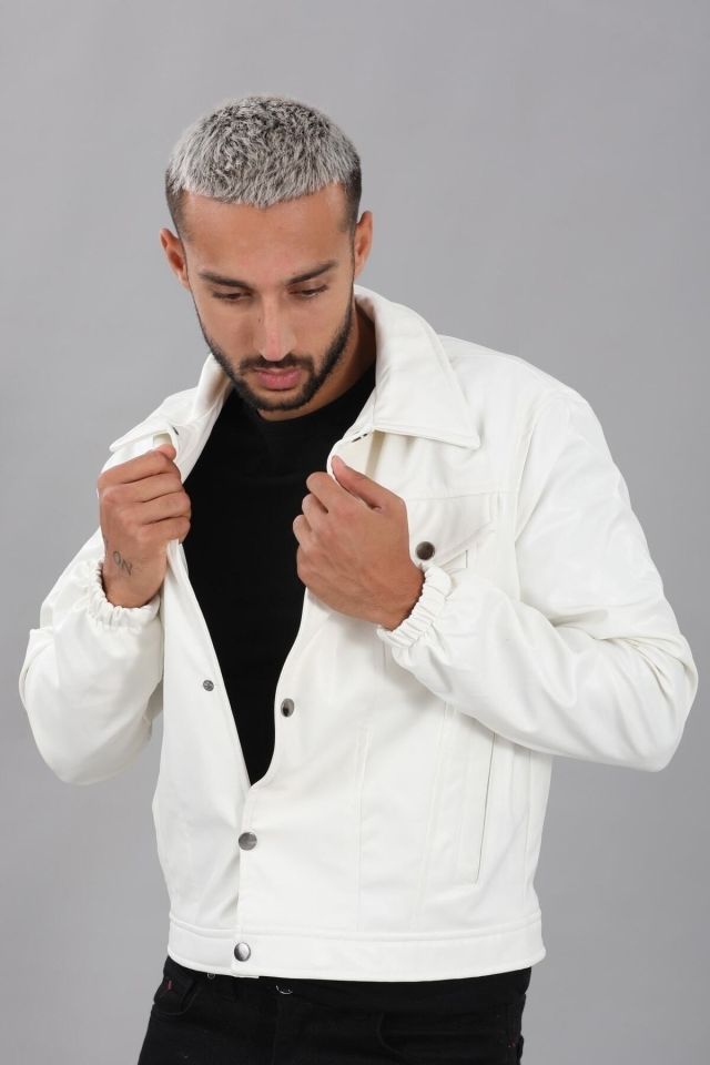 Mevsimlik Oversize Crop Deri Ceket