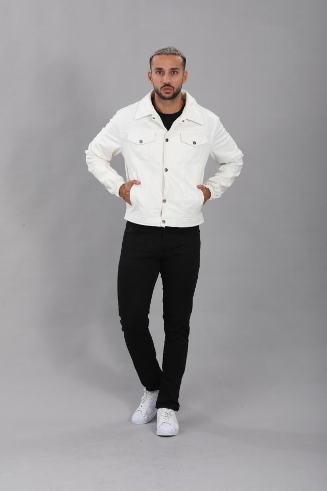 Mevsimlik Oversize Crop Deri Ceket