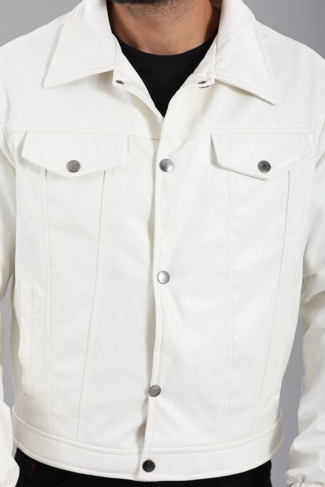 Mevsimlik Oversize Crop Deri Ceket