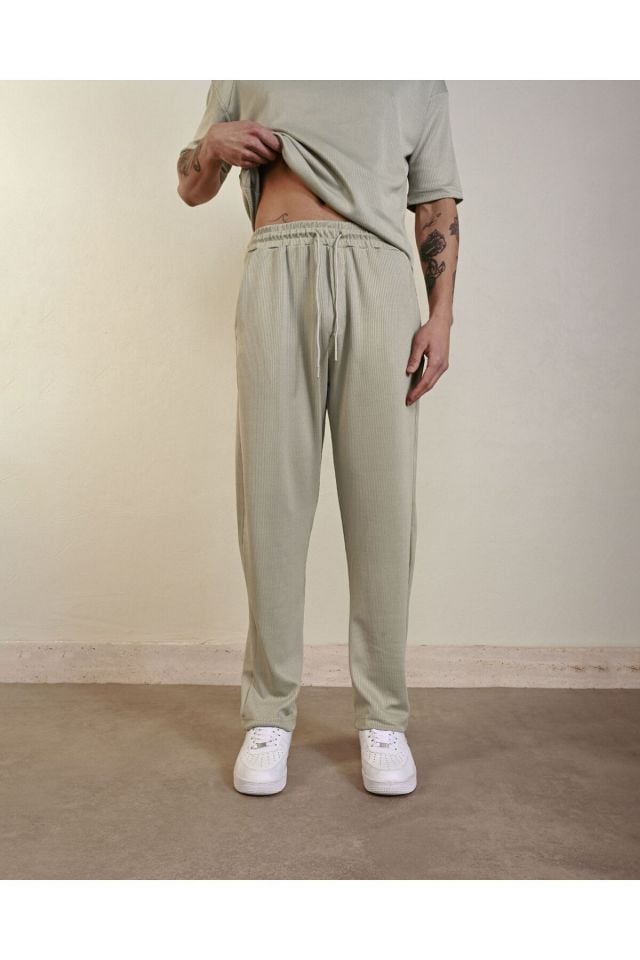 Unisex Örme Baggy Bol Eşofman Tarz Pantolon