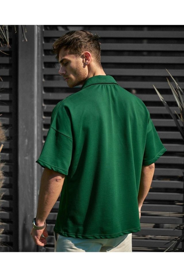 Fermuarlı Unisex Oversize Tshirt