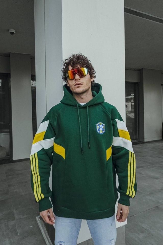 Brazil Oversize Unisex Kapüşonlu Sweatshirt