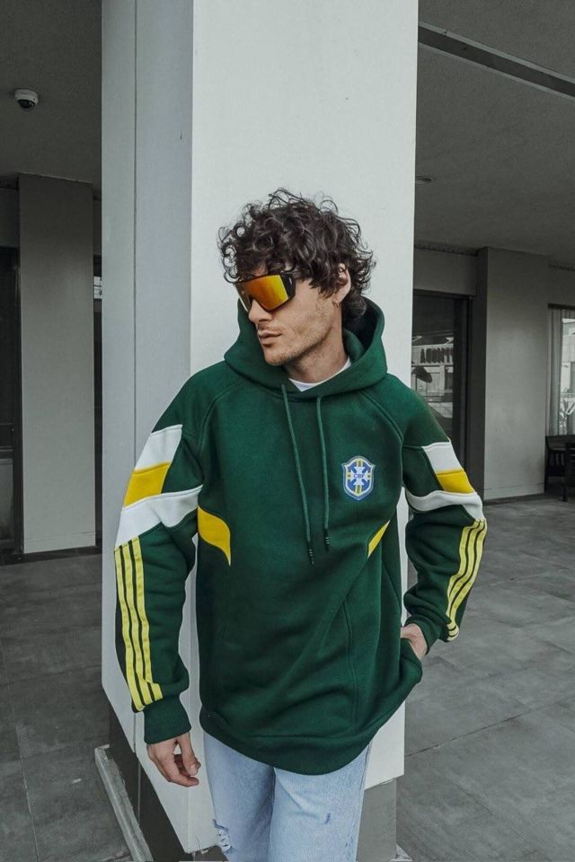 Brazil Oversize Unisex Kapüşonlu Sweatshirt