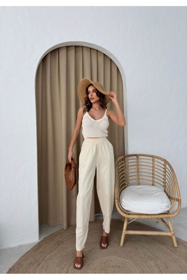 Örme Triko Crop Tshirt