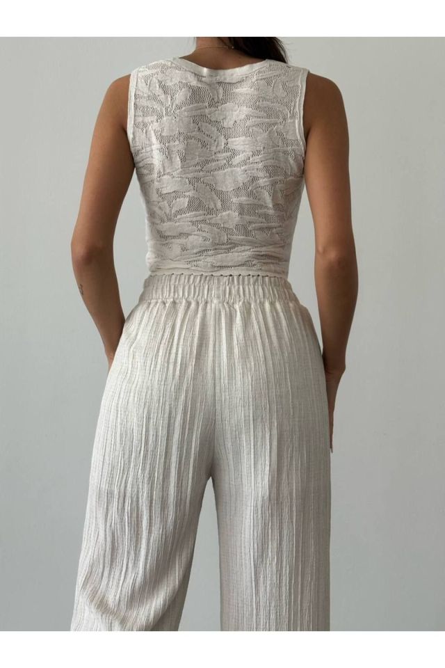 Triko Arka Dekolteli Crop Hırka