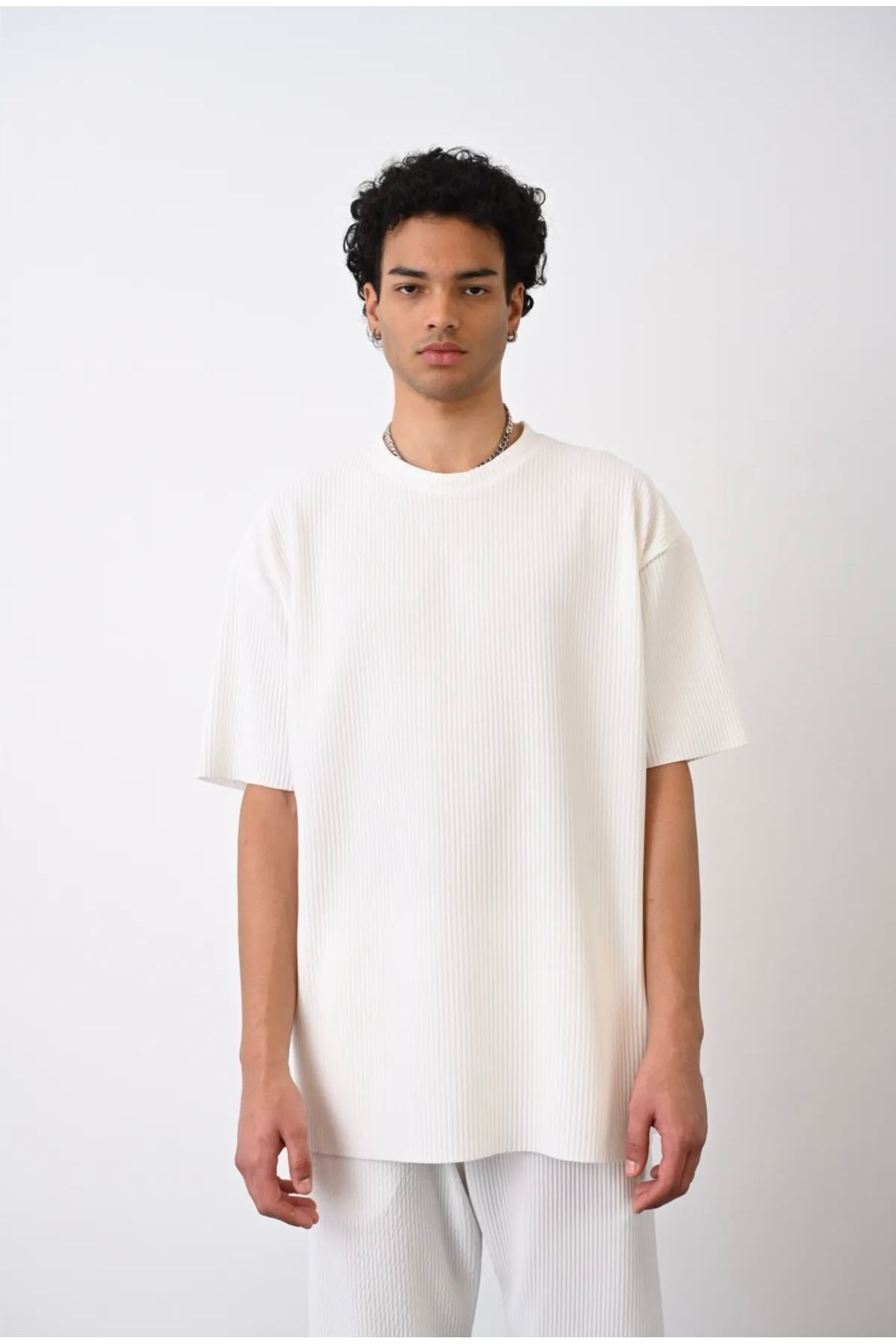 Oversize Ottoman Premium Erkek Tshirt BEYAZ - S