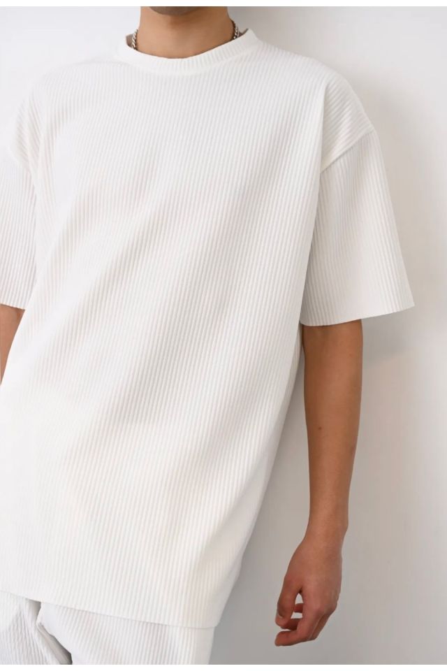 Oversize Ottoman Premium Erkek Tshirt BEYAZ - S