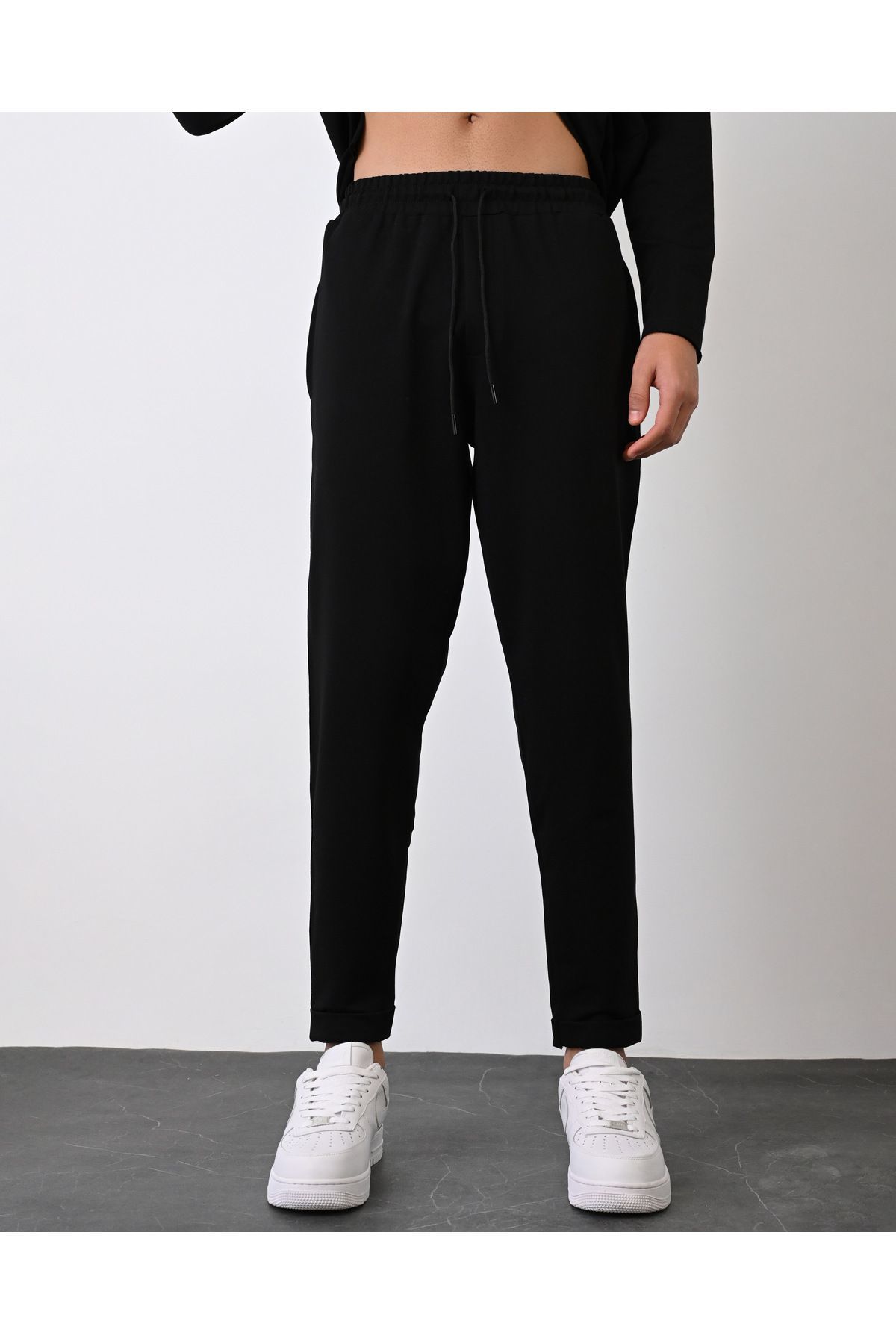Likralı Regular Erkek Rahat Pantolon SİYAH - XL