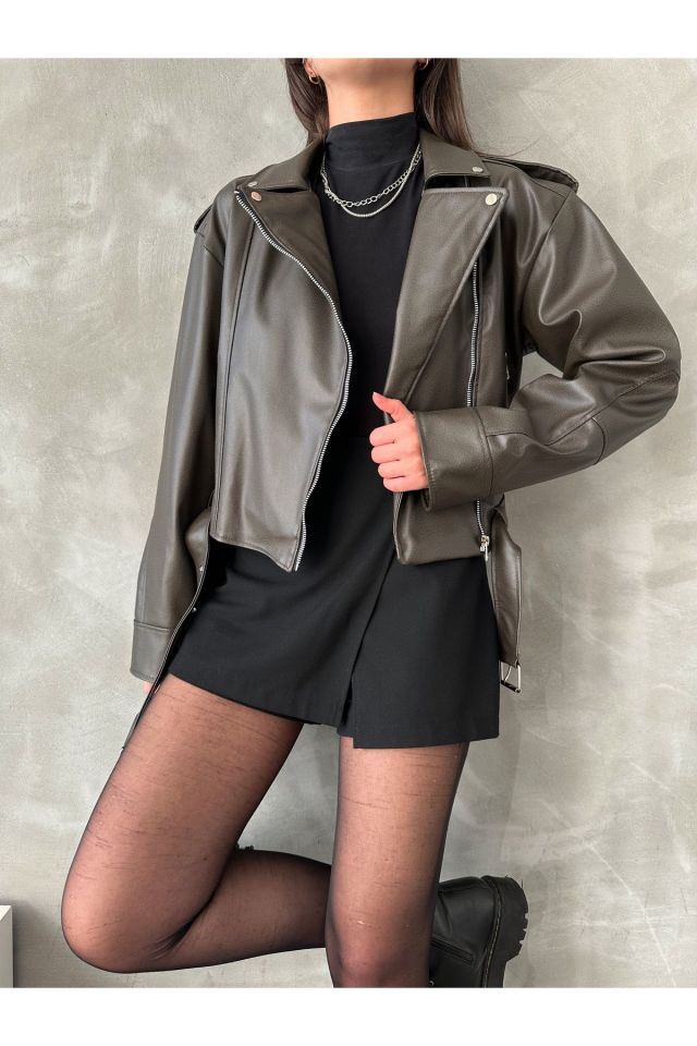 Oversize Kemerli Kadın Tarz Ceket