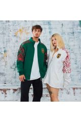 İtalya Unisex Oversize Fermuarlı Sweatshirt YEŞİL - S