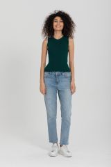 Çizgili Crop Kadın Triko ZÜMRÜT YEŞİL
