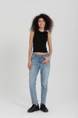 Çizgili Crop Kadın Triko SİYAH