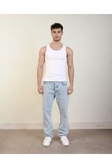 Slim Fit Esnek Erkek Spor Atlet BEYAZ - XL