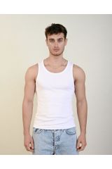 Slim Fit Esnek Erkek Spor Atlet BEYAZ - XL