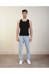 Slim Fit Esnek Erkek Spor Atlet SİYAH - M
