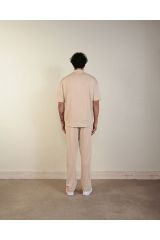Unisex Örme Baggy Bol Eşofman Tarz Pantolon KREM - S
