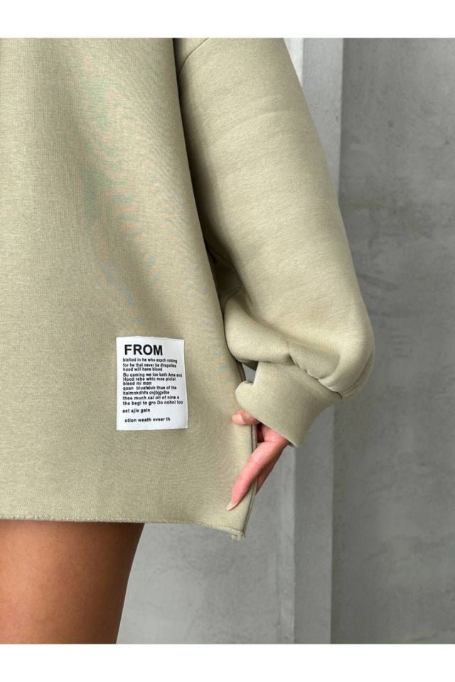 Oversize Uzun Kapüşonlu Kadın Sweatshirt
