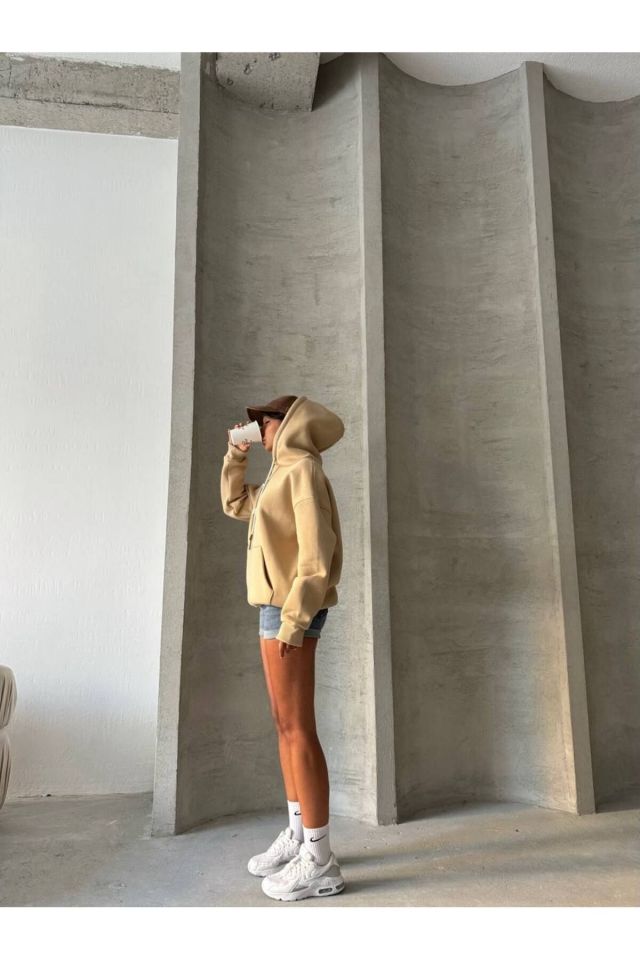 Bağcık Detay Oversize Kadın Sweatshirt