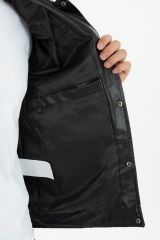 Mevsimlik Oversize Crop Deri Ceket SİYAH - XL