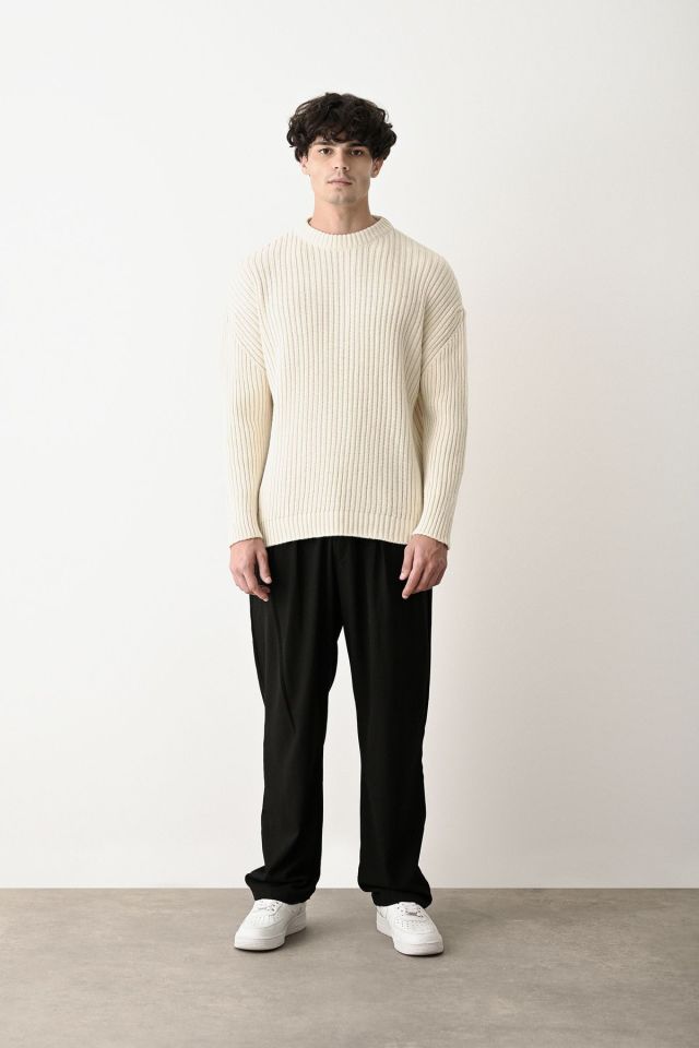 Oversize Kalın Fitilli Unisex Kazak