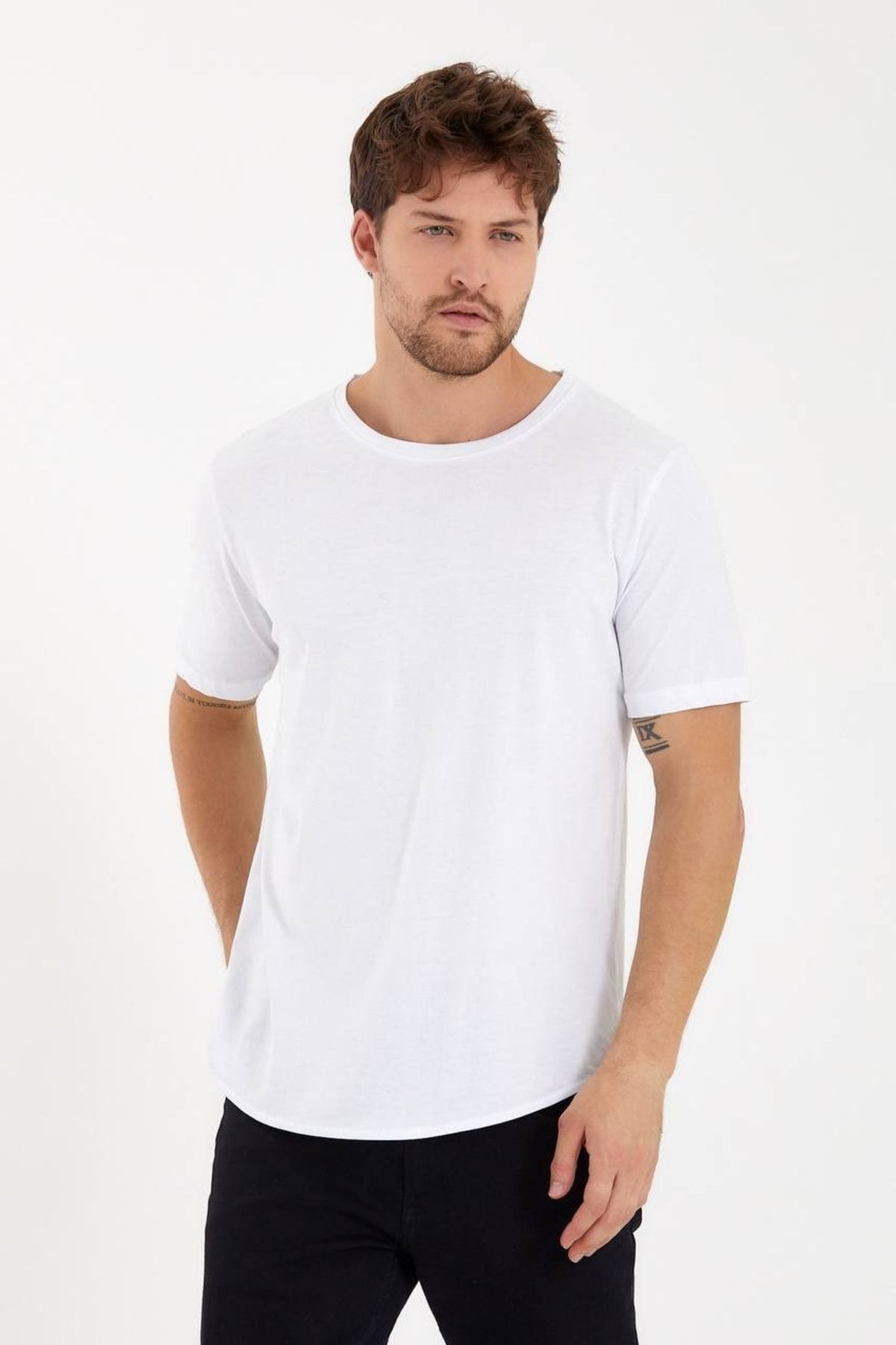 Standart Kesim Unisex Basic T-shirt BEYAZ - L