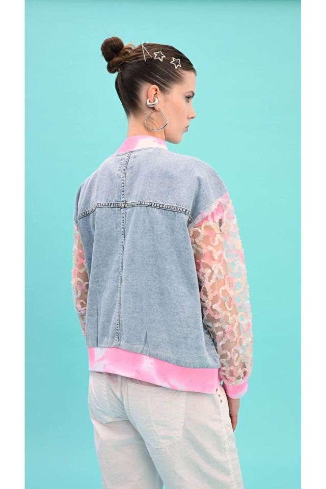 Organize Kol Batik Detay Ceket PEMBE - L