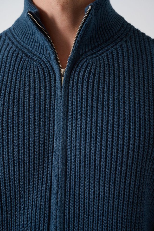 Fermuarlı Premium Selanik Örgü Unisex Hırka