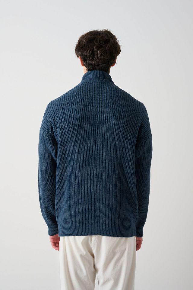 Fermuarlı Premium Selanik Örgü Unisex Hırka