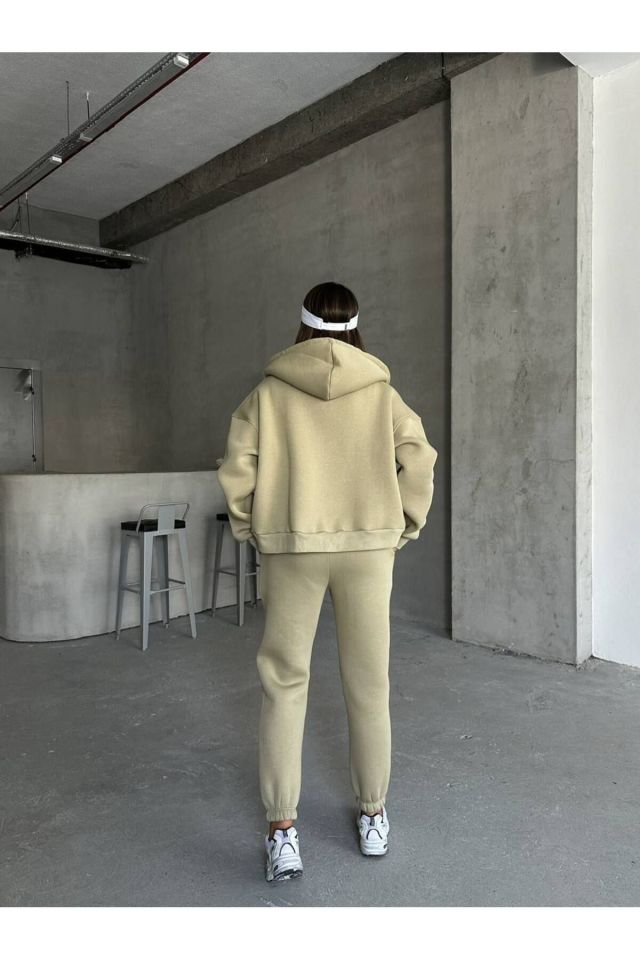 Kadın Kapüşonlu Oversize Alt Üst Eşofman Takımı ÇAĞLA - M