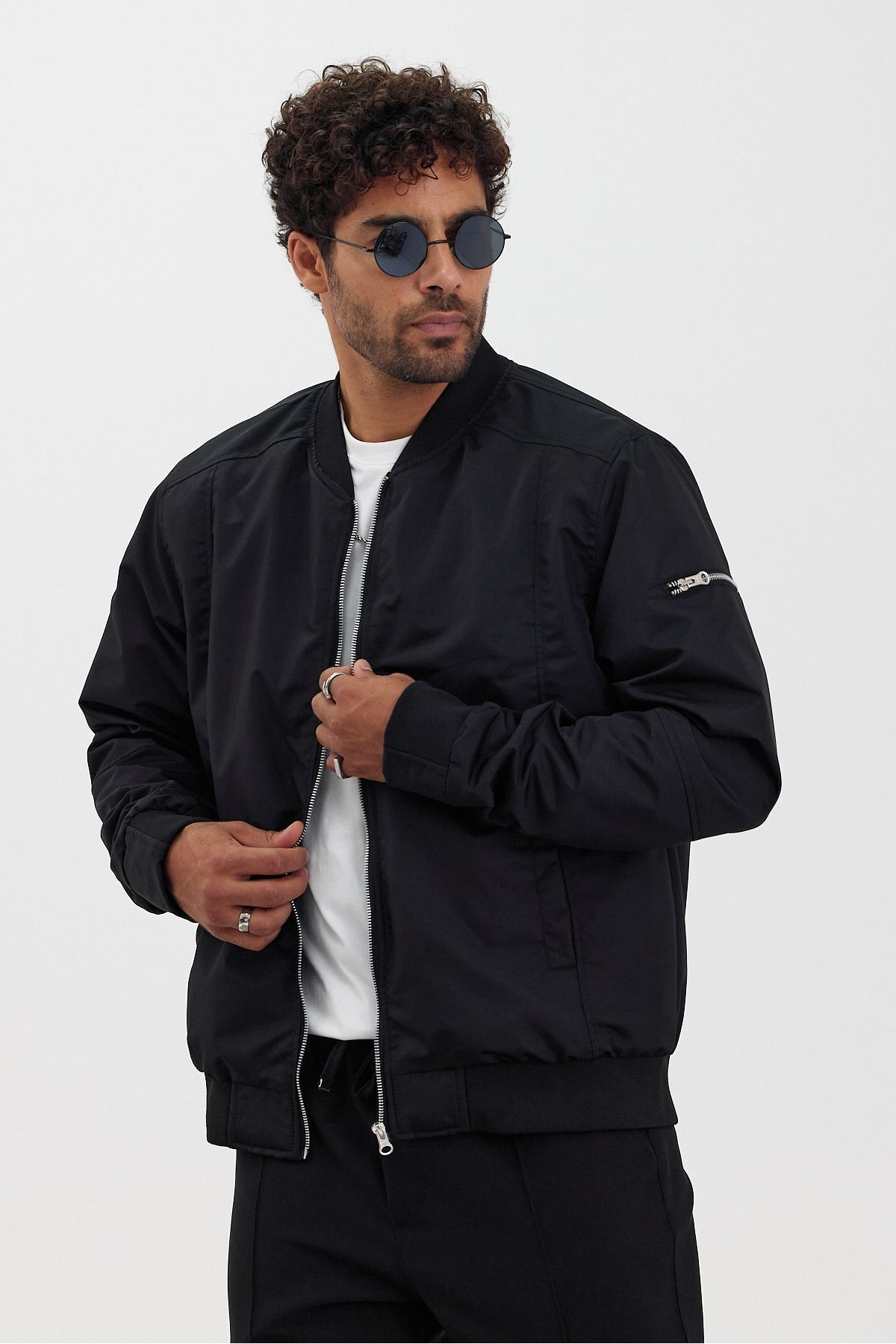 Erkek Premium Regular Bomber Ceket SİYAH - L
