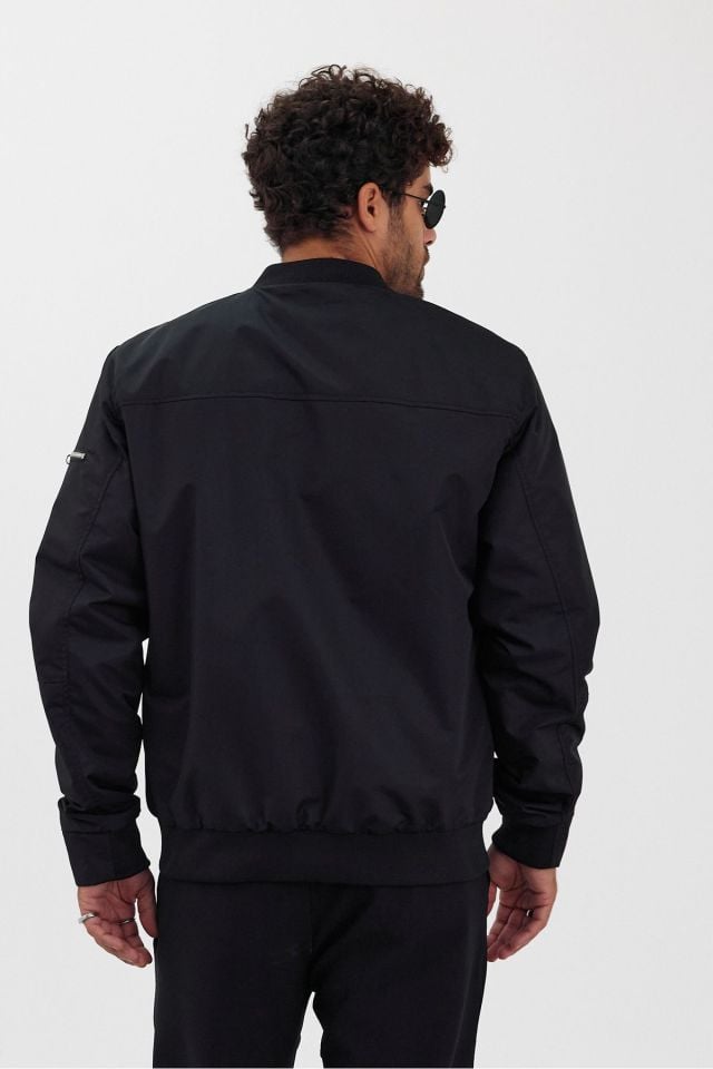 Erkek Premium Regular Bomber Ceket SİYAH - L