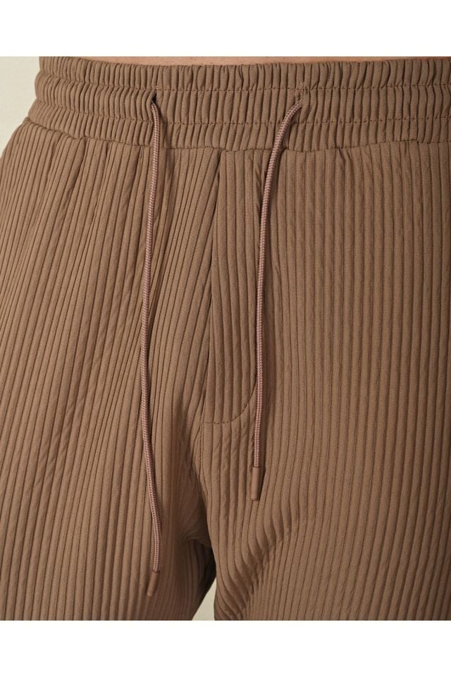 Fitilli Oversize Ottoman Pantolon KAHVERENGİ - M